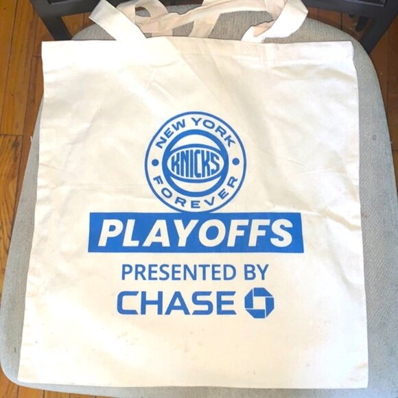 🏀 New York Knicks forever basketball playoffs Canvas Tote Bag - Picture 1 of 2